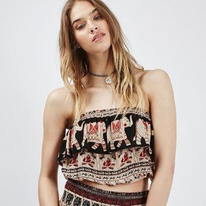 Band of Gypsies Elephant Print Bandeau Top